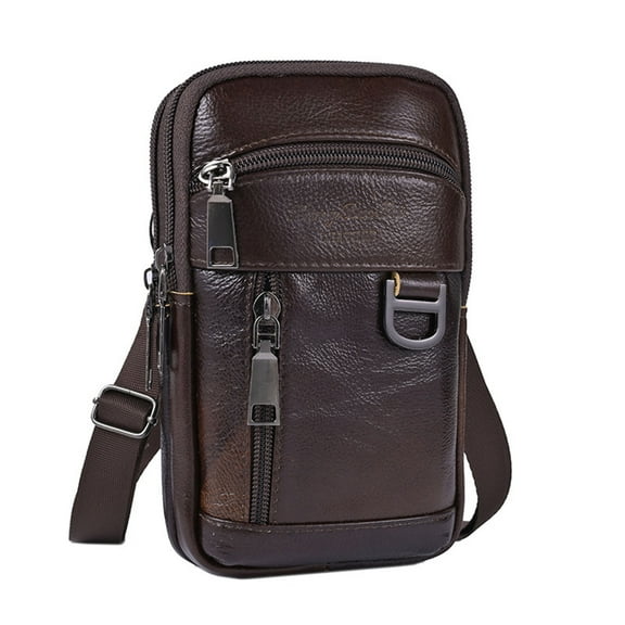 PU Leather Phone Crossbody Bag with Shoulder Strap Men Purse Belt Loop Cell Phone Pouch for Case