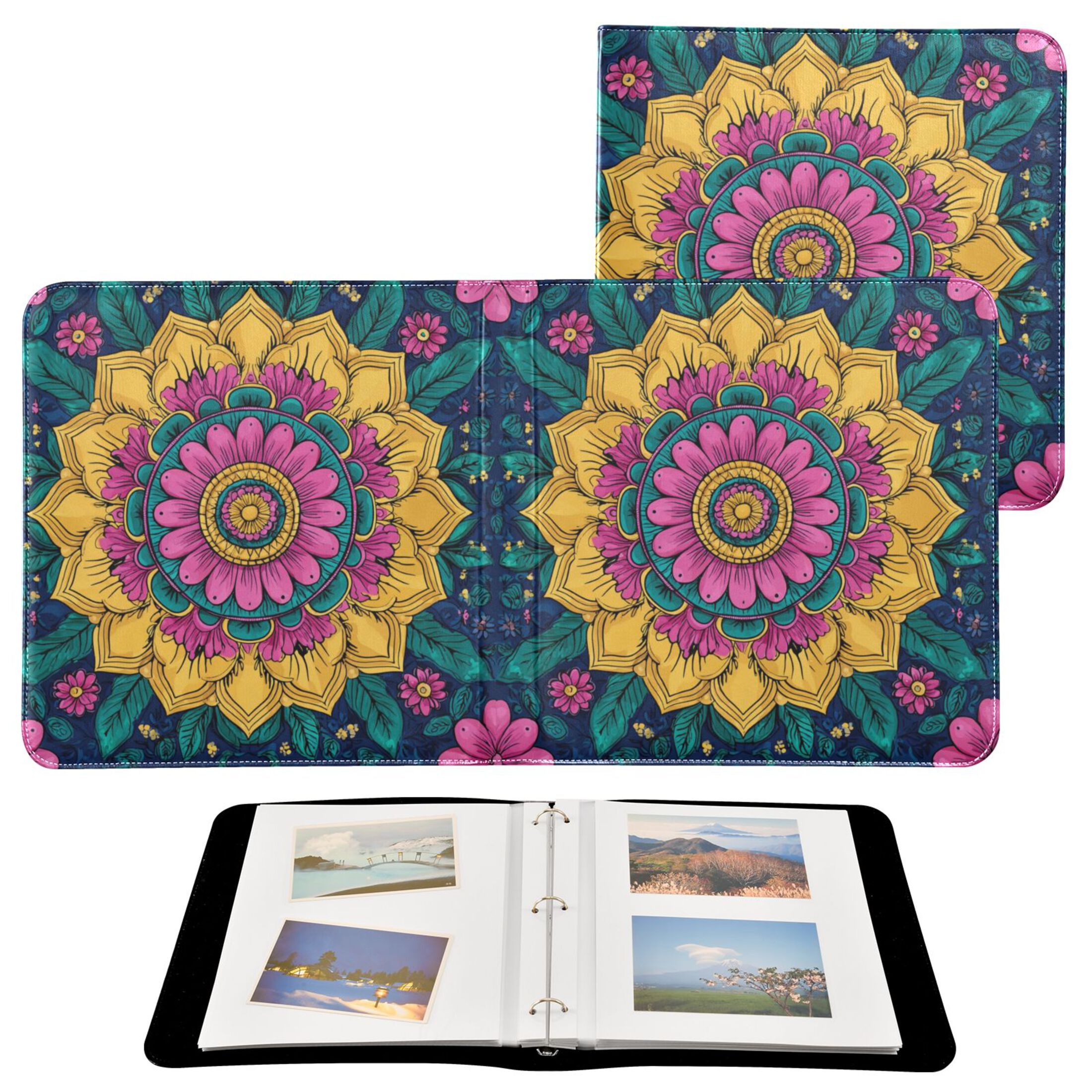 PU Leather Photo Album with Self-Adhesive Pages Scrapbook DIY Picture ...