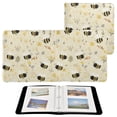 thumbnail image 1 of PU Leather Photo Album with Self-Adhesive Pages Scrapbook DIY Picture Holds 20+ Sheets Cute Bees and Honeycomb Pattern, 1 of 9