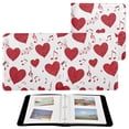 thumbnail image 1 of PU Leather Photo Album with Self-Adhesive Pages Scrapbook DIY Picture Holds 20+ Sheets Red Hearts with Musical Notes, 1 of 9