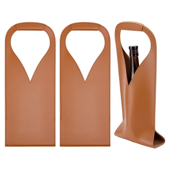 PU Leather Portable Wine Bag Wine Holder Sienna 423x176x3.5mm
