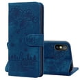 thumbnail image 1 of PU Leather Purse Cover for iPhone XS Max, Flower Embossed Flip Folio Wallet Case with Card Slots Card Holder Built-in Kickstand and Magnetic Clasp Protective Case for iPhone XS Max(6.5 inch),Blue, 1 of 8