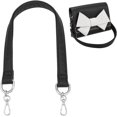 thumbnail image 1 of PU Leather Purse Handles 20.27 Inch PU Leather Handbag Short Clutch Bag Handles Black Handbag Handle Replacement with Alloy Swivel Clasp, 1 of 6