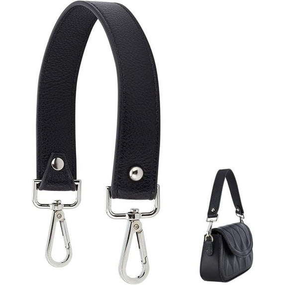 PU Leather Purse Straps Replacement 16.2 Inch Handbags Strap Width 1Inch Tote Bucket Bag Top Handle Short Clutch Bag Handle Strap with Swivel Clasp