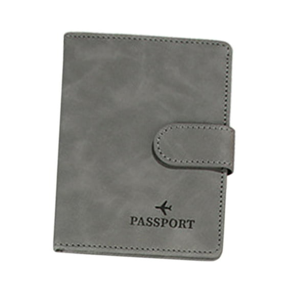 PU Leather Purse Travel Case Fashion s ID Card Case Durable Cover Holder for Woman and Man grey
