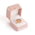 thumbnail image 1 of PU Leather Ring Gift boxes with Golden Plated Iron Crown and Velvet Inside for Wedding Jewelry Storage Case Pink 5.85x5.8x4.9cm Imitation Leather, 1 of 3