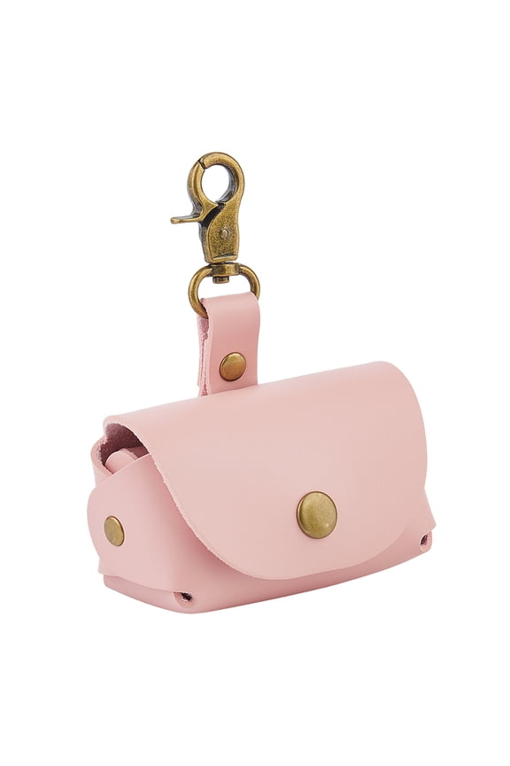 PU Leather Ring Storage Gift Cases with Iron Rings & Clasps for Pet Rectangle Pink 11cm Bag: 9x9.2x5cm