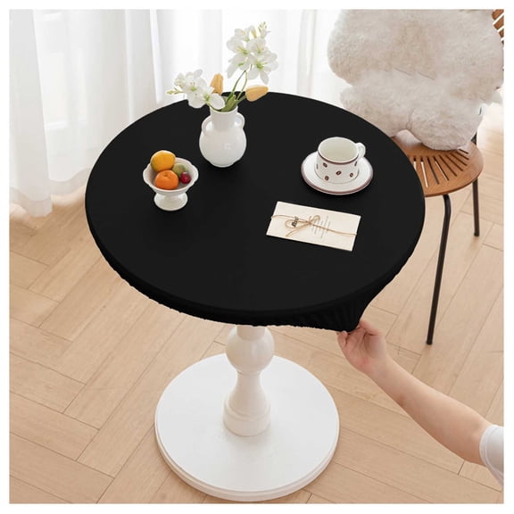 PU Leather Round Tablecloth, With Elastic Edge, Oilproof, Waterproof, Stain-Resistant, Wipeable, Kitchen Table Cover For Restaurant, Dining Room, Party