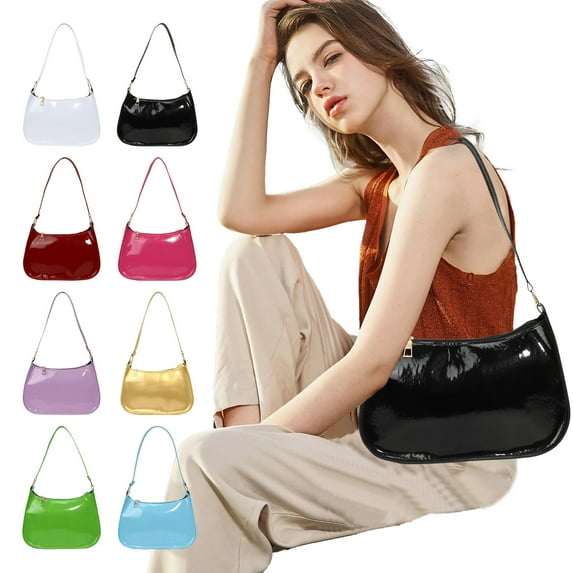 PU Leather Shoulder Bag | Compact Women's Handbag | Adjustable Strap Crossbody Tote | Lightweight Versatile Everyday Purse | 24x16x7cm | Multiple Colors | 1 Pack