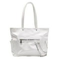 thumbnail image 1 of PU Leather Shoulder Bag Women Travel Office Retro Fashionable Large Capacity Chain Decor Handbag White Free Size, 1 of 8