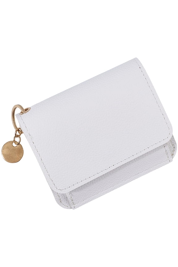 PU Leather Slim Coin Pocket Wallets Small Trifold Credit Card Holder Case Keychain RFID Blocking Travel Cash Pouch Purse with ID Window Zipper Buckle