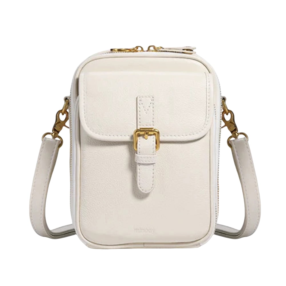 PU Leather Small Crossbody Cell Phone Bag with Adjustable Removable Strap Zipper Shoulder Handbag Purse Cellphone Bag Wallet Purse for Women Men (White)