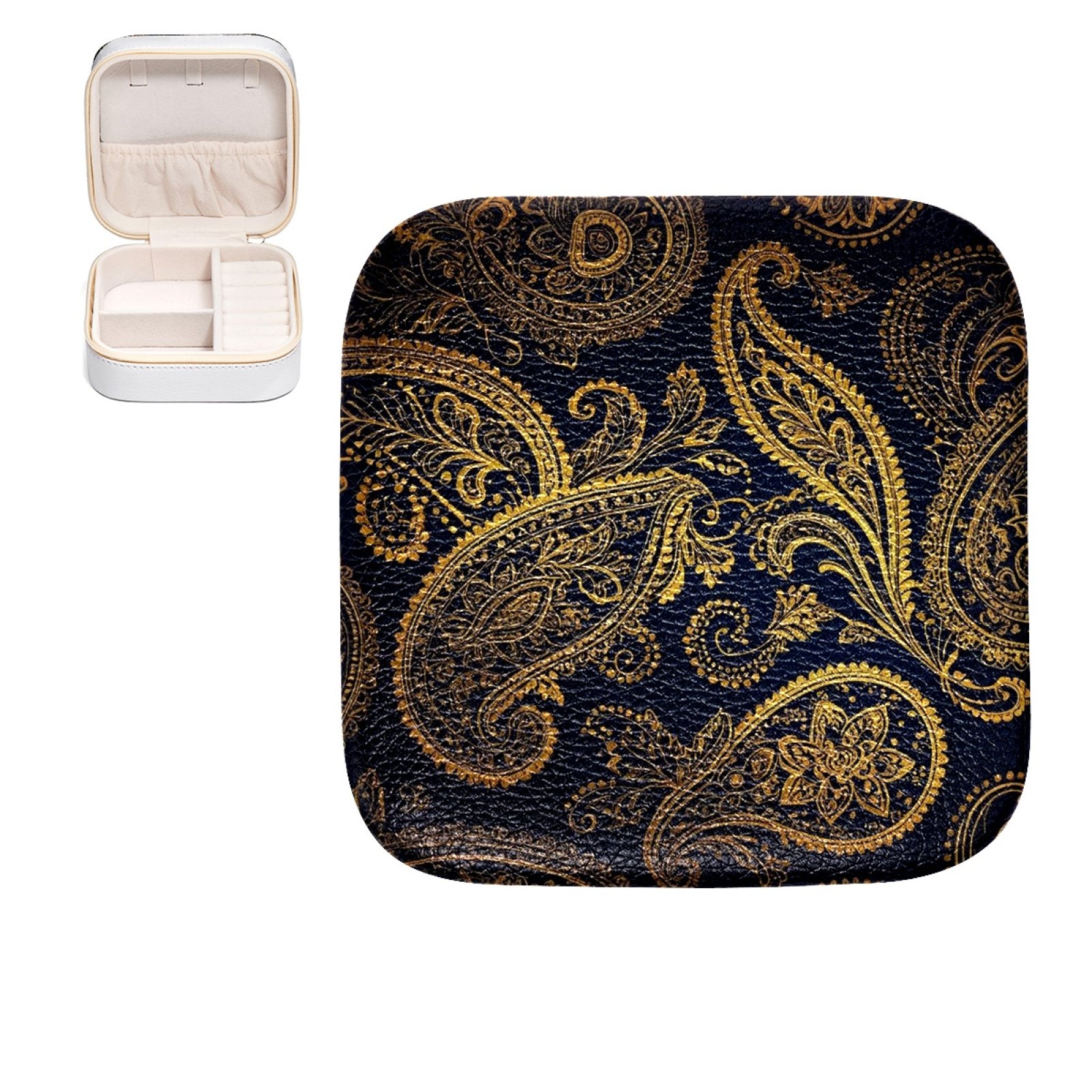 PU Leather Small Jewelry Box, Travel Portable Jewelry Case for Ring