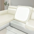 thumbnail image 1 of PU Leather Sofa Cushion Cover, Waterproof Non-Slip Single seat Couch Slipcover, Dustproof Furniture Protector Cover for Living Room Single Sofa, 65 x 65 x 15 cm，White, 1 of 6