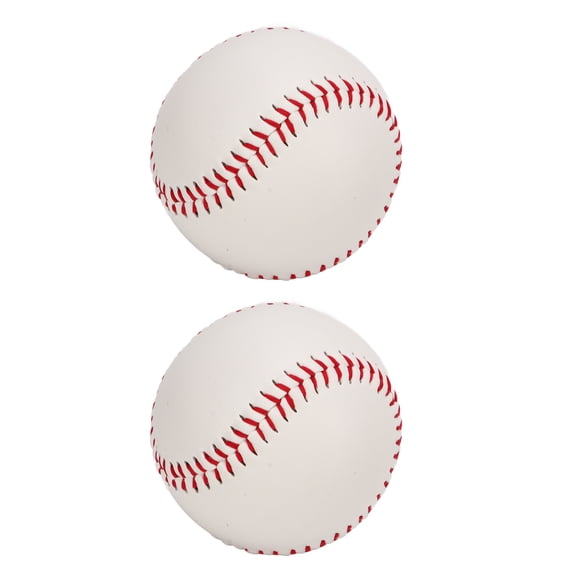 PU Leather Softball Set Professional 2.83 Inches / 72mm White Training Baseballs Hard Practice Softballs for Outdoor Sports Base Hit Batting Core Pack of 2 Pieces