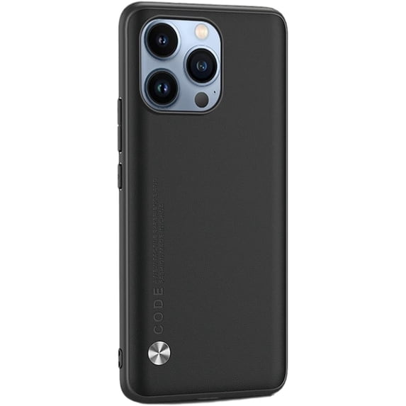 PU Leather Solid Color Ultra Thin Personality Phone Case for iPhone 13 Pro Max 12 11 X XS XR 8 7, Shockproof Phone Back Cover(Black,13 Pro Max)