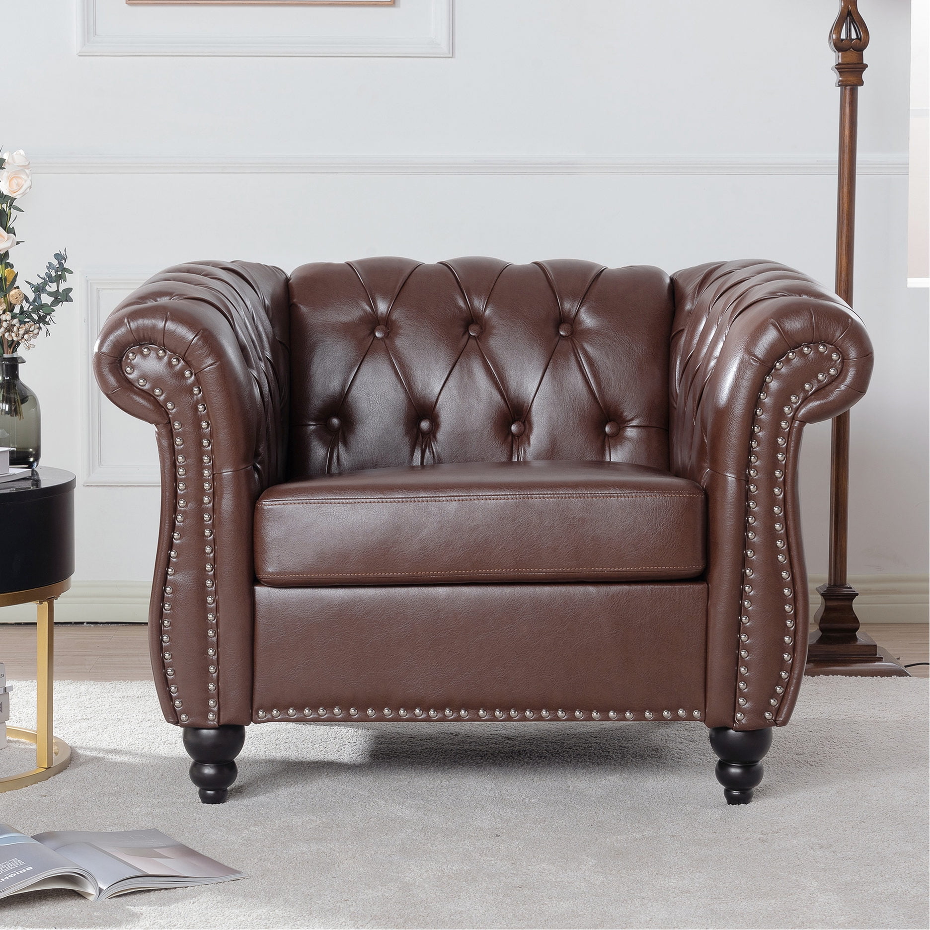 PU Leather & Solid Wood Frame - Living Room Sofa for a Cozy