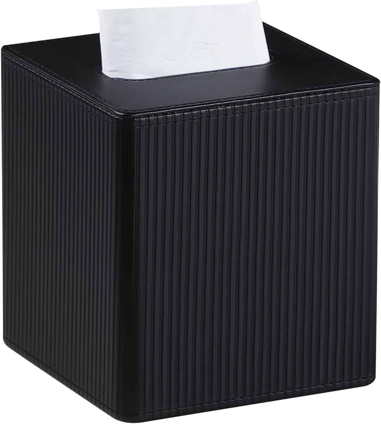 Tissue 4box PU Leather Square Tissue Box Cover Tissue Box Holder Cube (Black ...