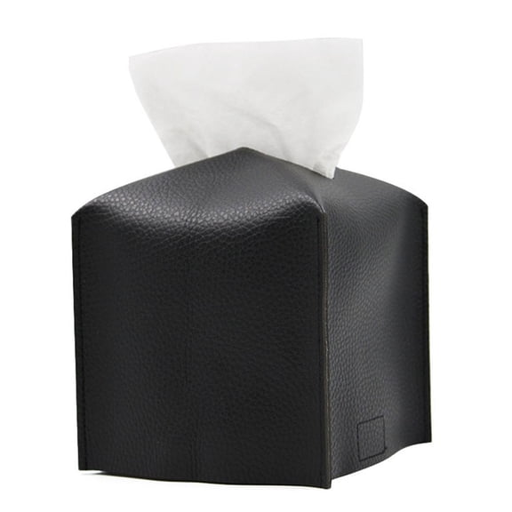 PU Leather Square Tissue box Fashion simple tissue boxblack