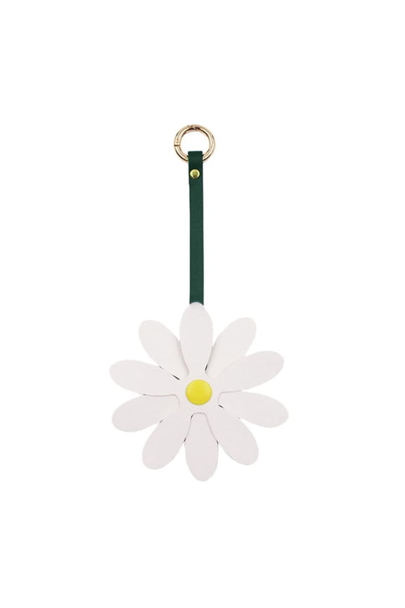 PU Leather Sunflower Keychain Bag Pendant Cute Daisy Flower Charm Keyring Backpack Decoration Fashion Bag Charm Keychain