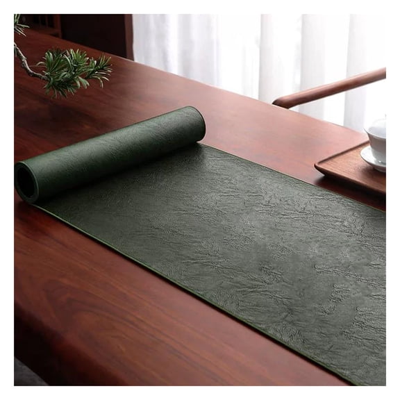 PU Leather Table Runner, Waterproof Decorative Coffee Mat,Easy Wipe-Clean Tea Tablecloth for Bedside or Living Room Decor