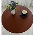 thumbnail image 1 of PU Leather Tablecloth Round Table Protector,with Elastic Edged Waterproof Wipe Clean Stain Resistant Tablecloth for Indoor Kitchen Dinning Outdoor Patio BBQ, 1 of 8