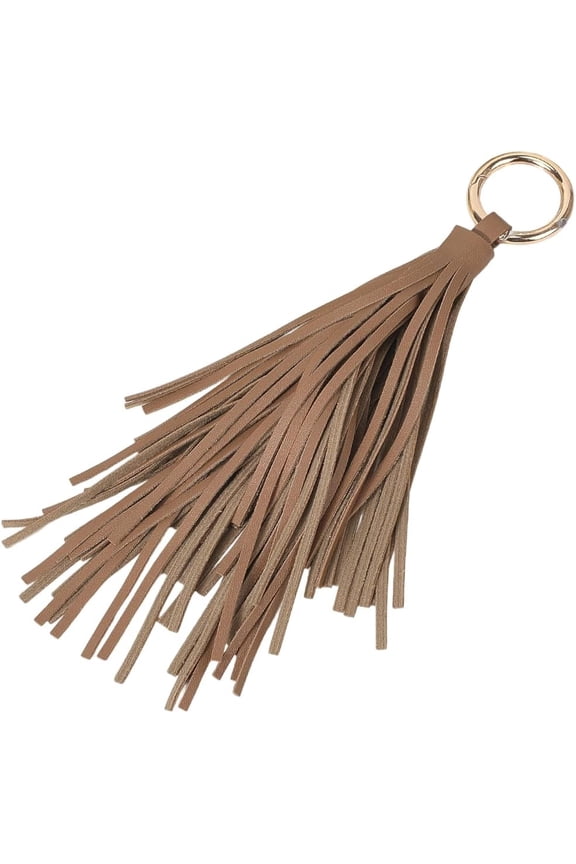 PU Leather Tassel Keychain Circle Key Rings Charms Car Keychain Holder Leather Tassel Pendant Handbag Key Fob with Gold Ring for Bag Wallet Purse Decorations(Peru)