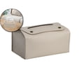 thumbnail image 1 of PU Leather Tissue Box Cover, Rectangle Facial Paper Organizer Dispenser, Modern Tissue Case Holder for Vanity Countertop Nightstand Living Room Office Desk Car, 1 of 5