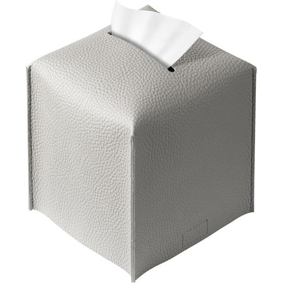 PU Leather Tissue Box Cover Square – Modern PU Leather Cube Tissue Box Holder Decorative for Bathroom Vanity Countertop/Night Stands/Office Desk