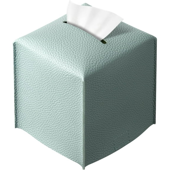 PU Leather Tissue Box Cover Square – Modern PU Leather Cube Tissue Box Holder Decorative for Bathroom Vanity Countertop/Night Stands/Office Desk