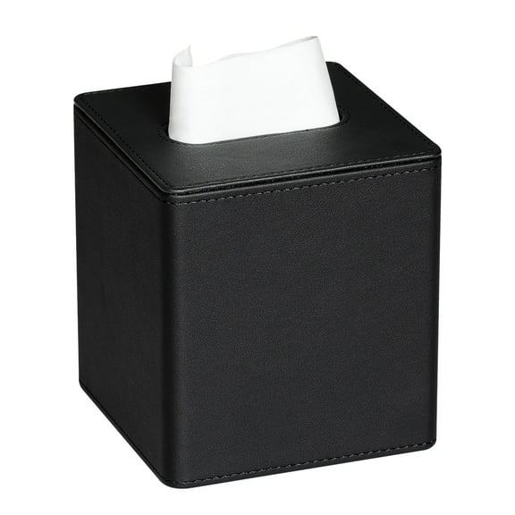 PU Leather Tissue Box Cover Square Tissue Box Holder with Magnetic Closure