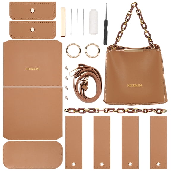 PU Leather Tote Bag Making Kit PU Leather Crossbody Bag Handbag Purse Sew on Making Kit Handmade Fashionable Satchel Sewing SuppliesDIY