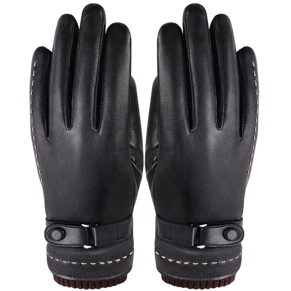 PU Leather Touchscreen Gloves Driving Gloves Winter Warm Keeping Wind