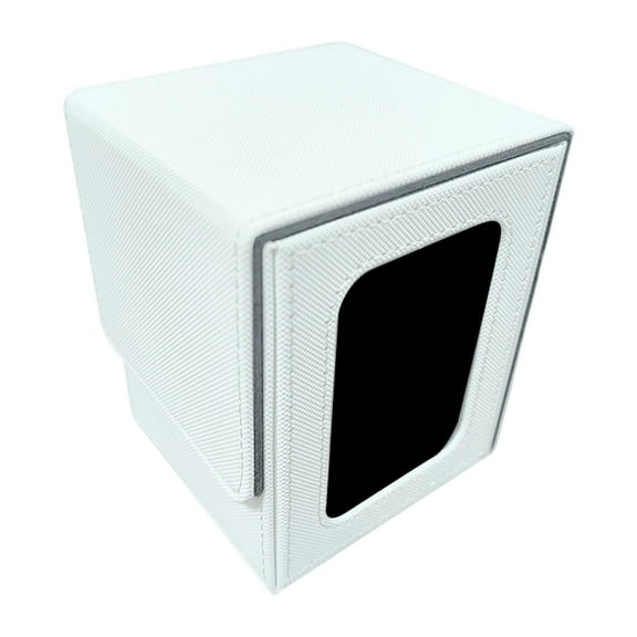 PU Leather Trading Card Storage Box Organizer for Cards and Sports Collections, Card Deck Box with Commander Display Holds Double Sleeved Cards, Trading Card Game Accessories for Collectors