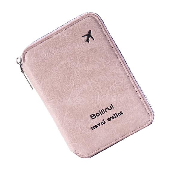 PU Leather Travel Passport Wallet, 2 Fold Zippered Document Organizer With Multi Card Slots And SIM Card Holder, For Men Women (Multicolor ,15*11*2.5CM)