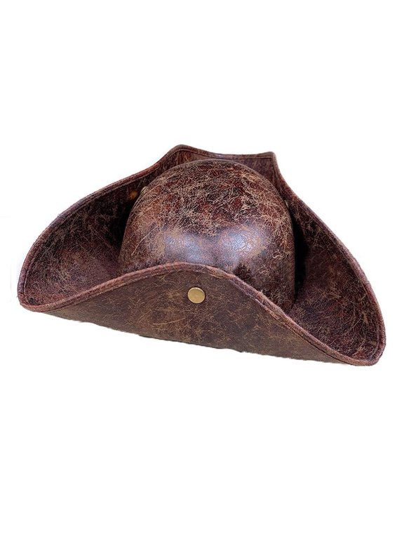 PU Leather Triangle Beret Hat, 34x26cm Retro Newsboy Cap for Men, Brown