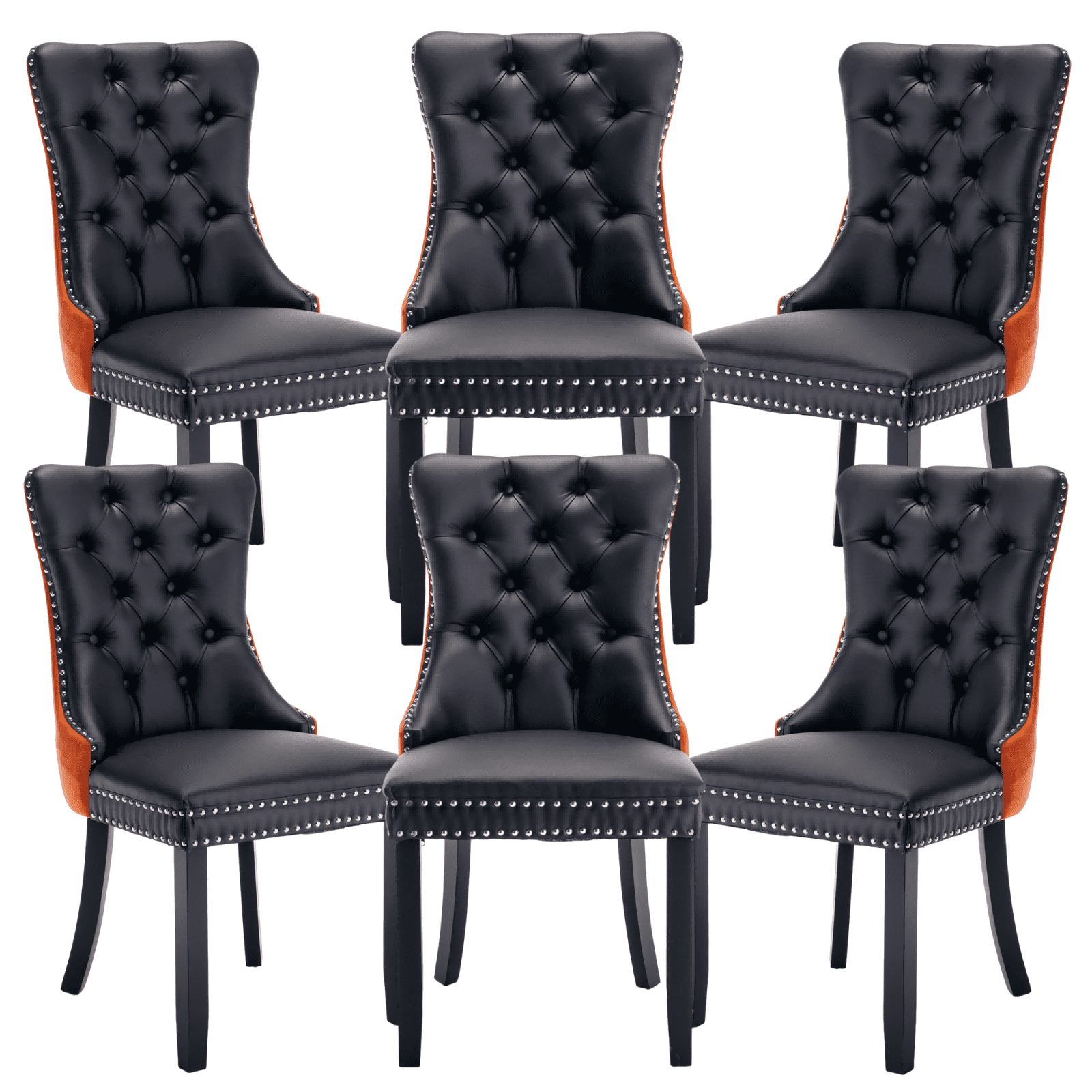 PU Leather and Velvet Dining Chairs, Upholstered Dining Room Chairs ...