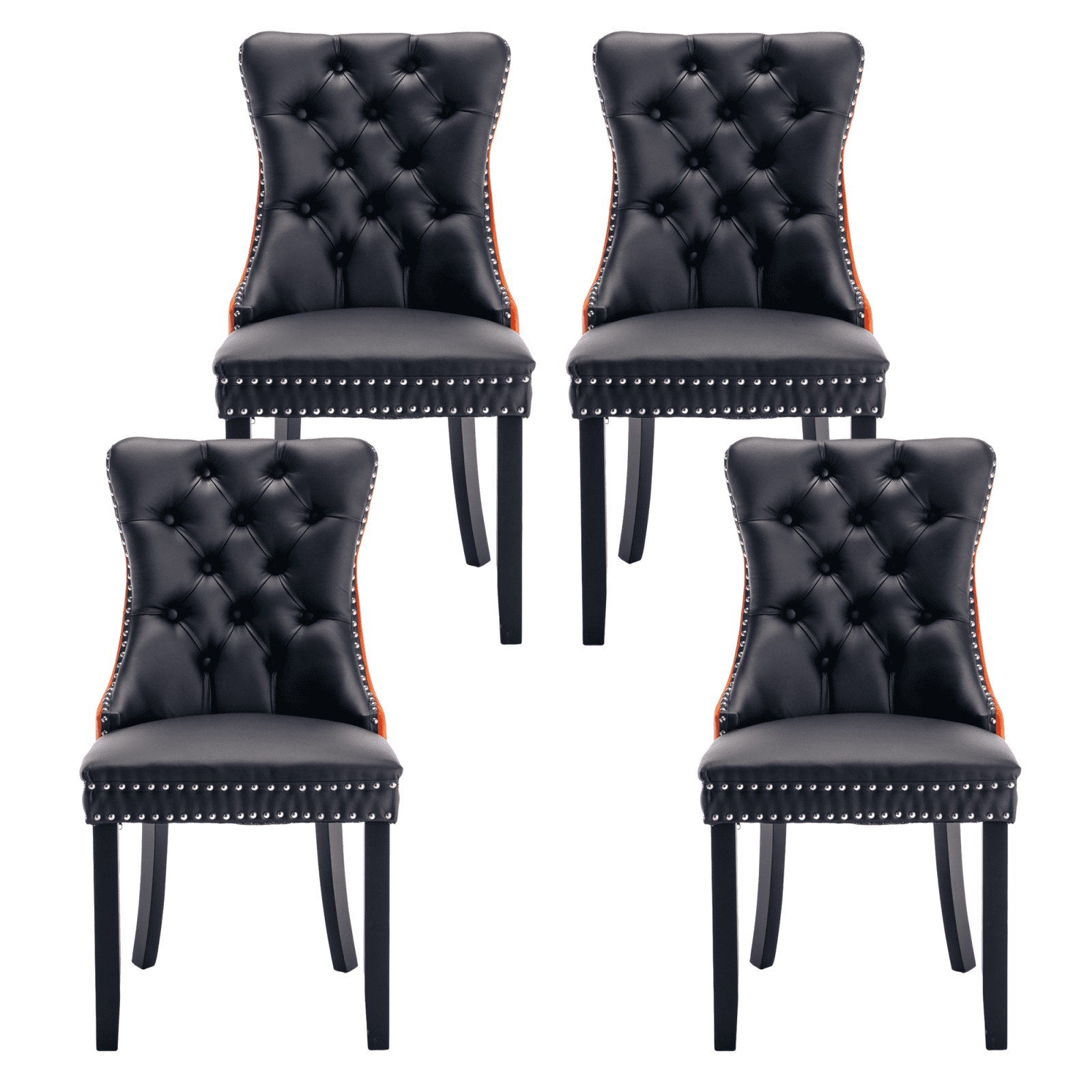 PU Leather and Velvet Dining Chairs, Upholstered Dining Room Chairs ...