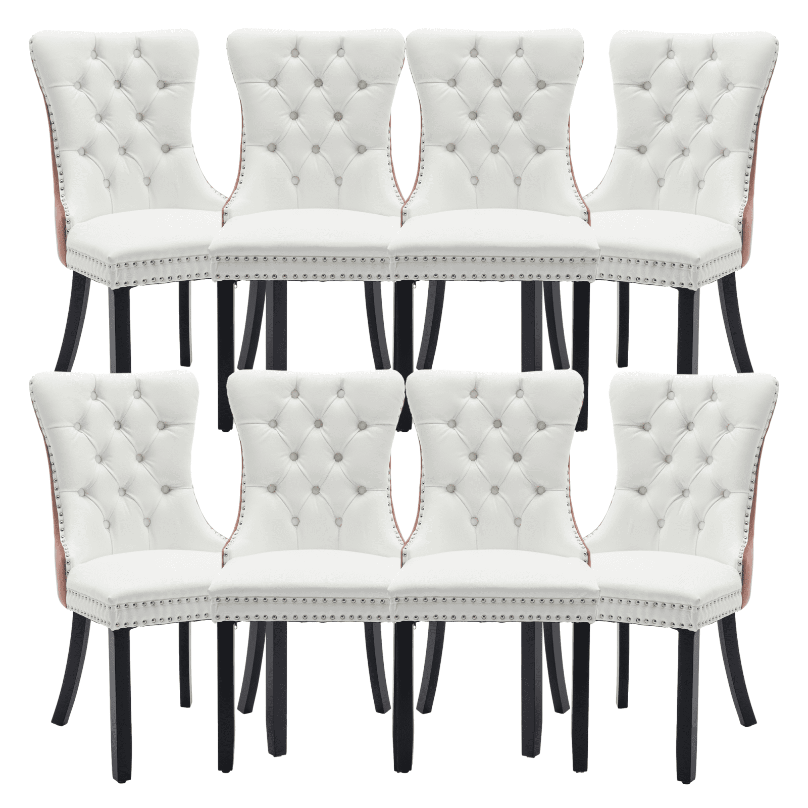 PU Leather and Velvet Dining Chairs, Upholstered Dining Room Chairs ...