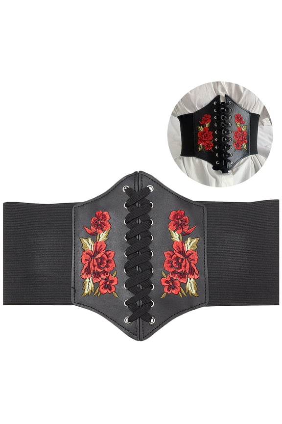 PU Leather Waist Belt Harness Wide Elastic Belt Steampunk Underbust Corset Waist Belt Tied Waspie Corset Belt diy