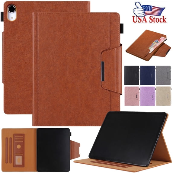 PU Leather Wallet Case For iPad (A16) 11th / 10th Generation (2025/2022) Flip Stand Cover with Card/Pencil Holder