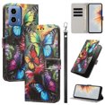 thumbnail image 1 of PU Leather Wallet Case for Motorola Edge (2024) with Pattern Design, Built in Kickstand Card Slots Wrist Strap Drop Protective Phone Cover for Motorola Edge (2024), A, 1 of 6