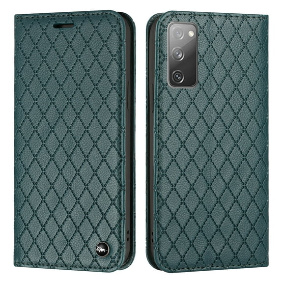 PU Leather Wallet Case for Samsung Galaxy S20 FE with Card Slots Kickstand RFID Blocking Magnetic Closure Case, Soft TPU Shockproof Flip Folio Phone Cover for Samsung Galaxy S20 FE 6.5 Inch,Green