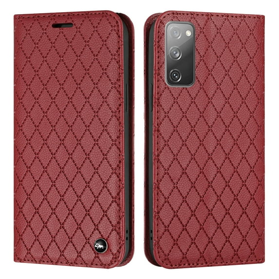 PU Leather Wallet Case for Samsung Galaxy S20 FE with Card Slots Kickstand RFID Blocking Magnetic Closure Case, Soft TPU Shockproof Flip Folio Phone Cover for Samsung Galaxy S20 FE 6.5 Inch,Red