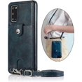 thumbnail image 1 of PU Leather Wallet Case for Samsung Galaxy S20 Plus Necklace Crossbody Lanyard Case Cover with Card Holder Adjustable Detachable Anti-Lost Neck Strap Case for Samsung Galaxy S20 Plus,6.7",Blue, 1 of 13