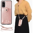 thumbnail image 1 of PU Leather Wallet Case for Samsung Galaxy S20 Plus Necklace Crossbody Lanyard Case Cover with Card Holder Adjustable Detachable Anti-Lost Neck Strap Case for Samsung Galaxy S20 Plus,6.7",Pink, 1 of 13