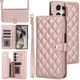 thumbnail image 1 of PU Leather Wallet Case for Samsung Galaxy S24 Ultra, Wrist Strap + Shoulder Strap, Multiple Card Slots Folio Purse, PU Leather Stand RFID Blocking Phone Cover for Samsung Galaxy S24 Ultra,Rosegold, 1 of 9