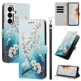 thumbnail image 1 of PU Leather Wallet Case for Samsung Galaxy S26 with Pattern Design, Built in Kickstand Card Slots Wrist Strap Drop Protective Phone Cover for Samsung Galaxy S26, E, 1 of 6