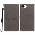 thumbnail image 1 of PU Leather Wallet Case for iPhone 17e 6.1", Daisy Embossed Flip Folio Cover with Card Slots, Magnetic Closure Phone Case,Grey,For iPhone 17e, 1 of 6