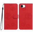 thumbnail image 1 of PU Leather Wallet Case for iPhone 17e 6.1", Daisy Embossed Flip Folio Cover with Card Slots, Magnetic Closure Phone Case,Red,For iPhone 17e, 1 of 6